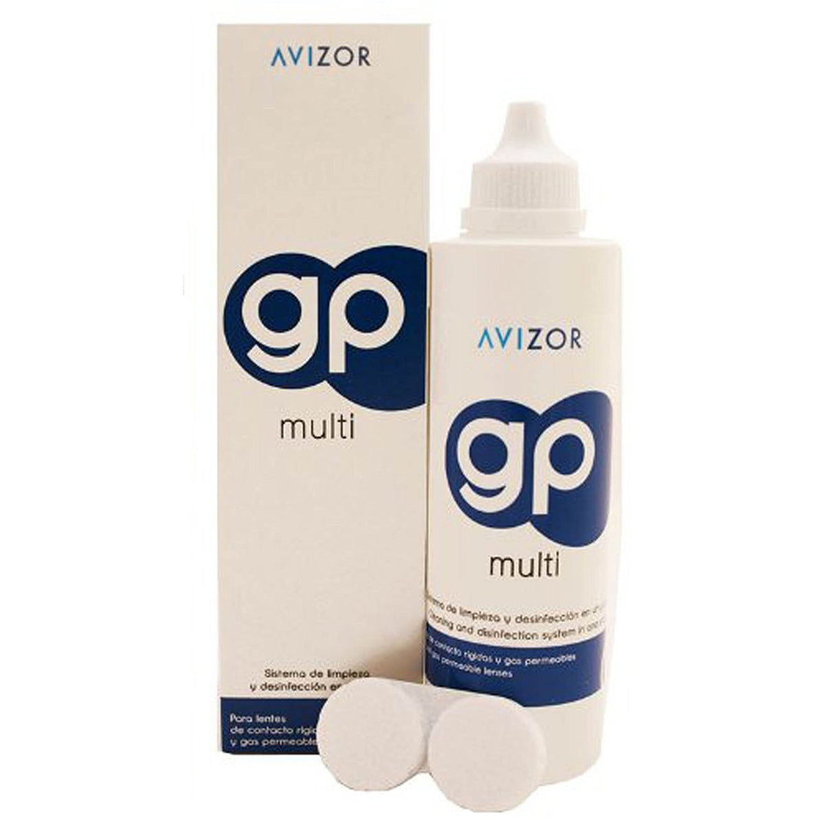 Avizor GP Multi bottle pour, easy cleaning and storage for GP lenses.