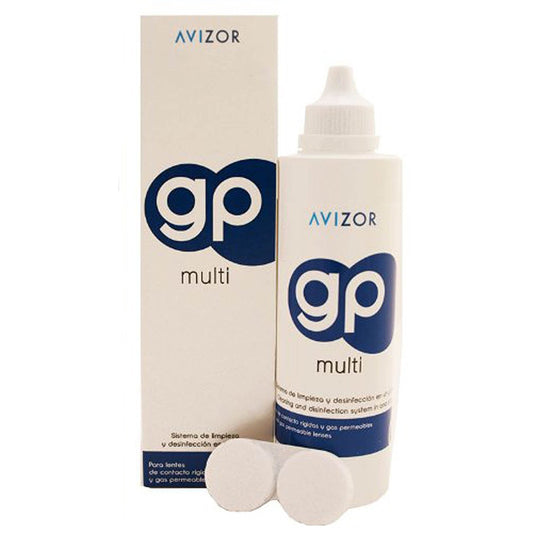 Avizor GP Multi bottle pour, easy cleaning and storage for GP lenses.