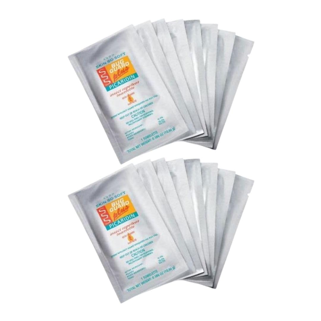 Avon Skin So Soft Bug Guard Plus Picaridin towelettes in a 16-pack, ready for outdoor protection.