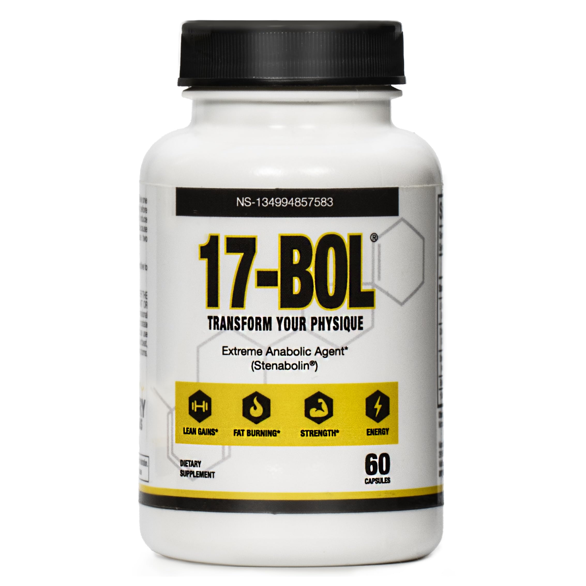 17-BOL by Avry Labs bottle front showing the DHEA-based formula for muscle support