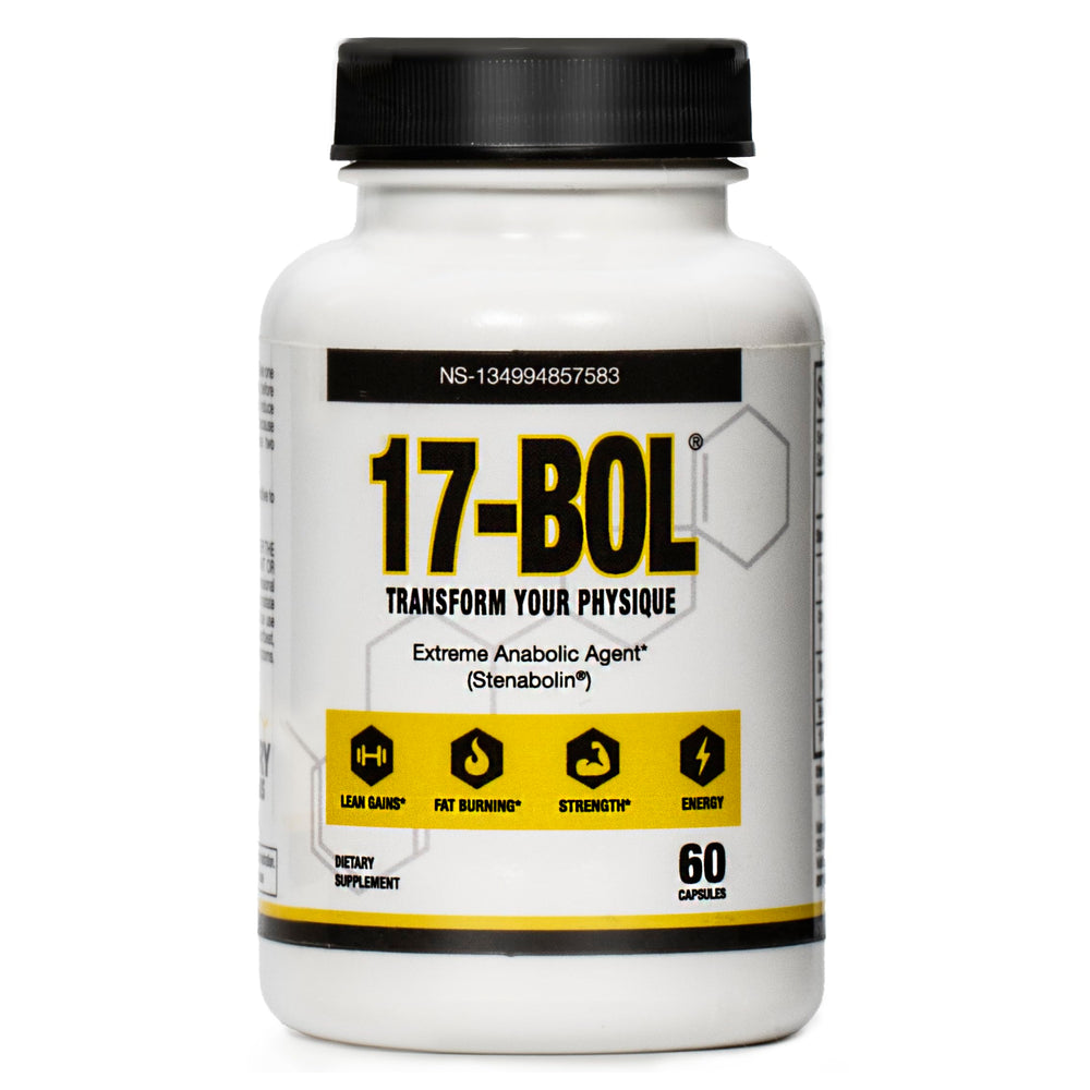 17-BOL by Avry Labs bottle front showing the DHEA-based formula for muscle support
