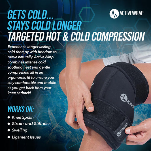 AW ACTIVEWRAP dual gel packs shown, two reusable packs for flexible heat or cold therapy