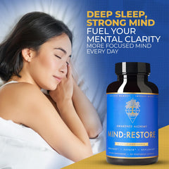 Awakened Alchemy Mind-Restore label detail highlighting premium ingredients.