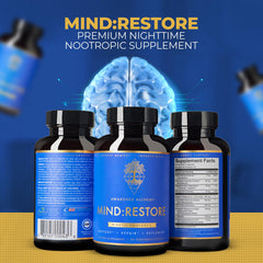 Awakened Alchemy Mind-Restore packaging box showcasing premium formulation.