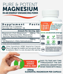 Awakened.energy Blissful MitoMAG bottle with daily dosage guidance hints at a simple routine