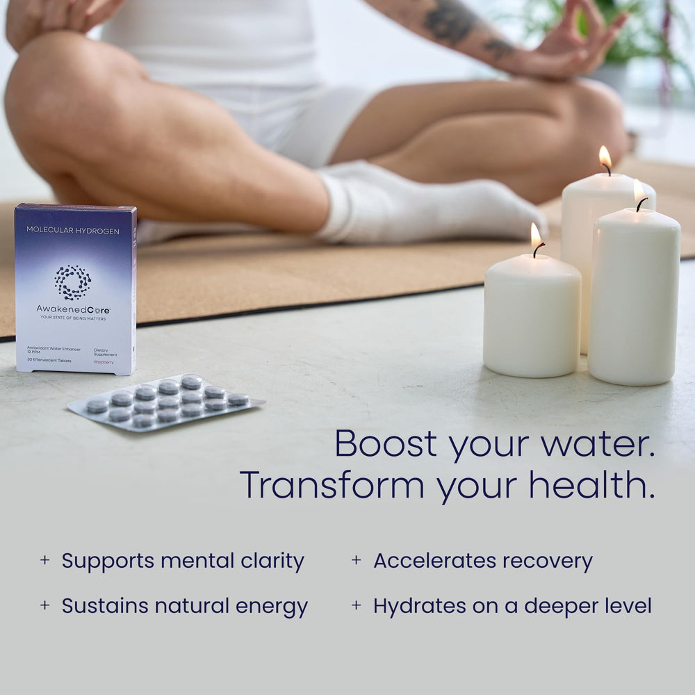 Ready-to-serve raspberry drink with AwakenedCore hydrogen tablets for hydration