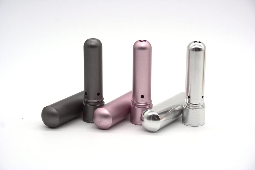 Award Designs twist-cap inhaler close-up for quick, discreet aromatherapy on demand