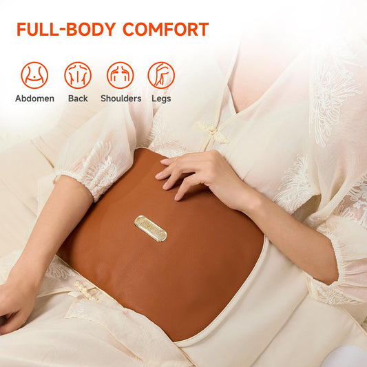 AWIL large sea salt weighted heating pad for legs delivers even warmth for comfort.