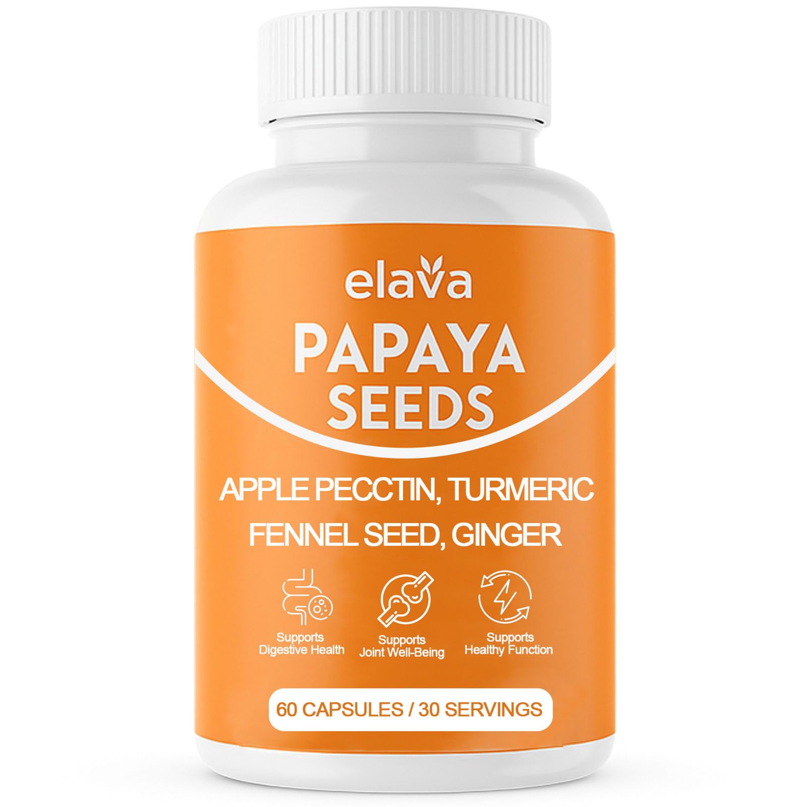 Awjsde Elava papaya capsules bottle for daily digestion support