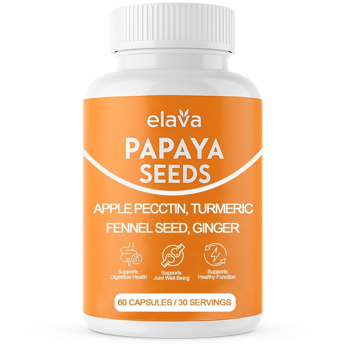 Awjsde Elava papaya capsules bottle for daily digestion support
