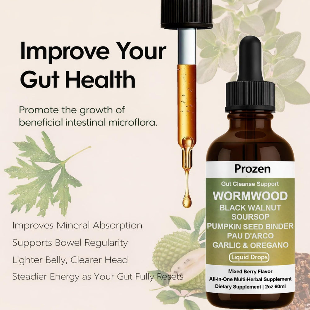 Awjsde Prozen Wormwood Gut Cleanse includes black walnut for a balanced herbal blend.
