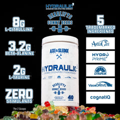 Axe & Sledge Hydraulic powder dissolves smoothly in water for pre-workout use