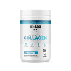Axe & Sledge Pure Collagen Powder tub shown for easy daily mixing and tasteless use