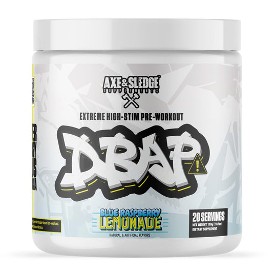 Axe & Sledge DBAP Extreme bottle pouring to fuel intense workouts with sustained focus.