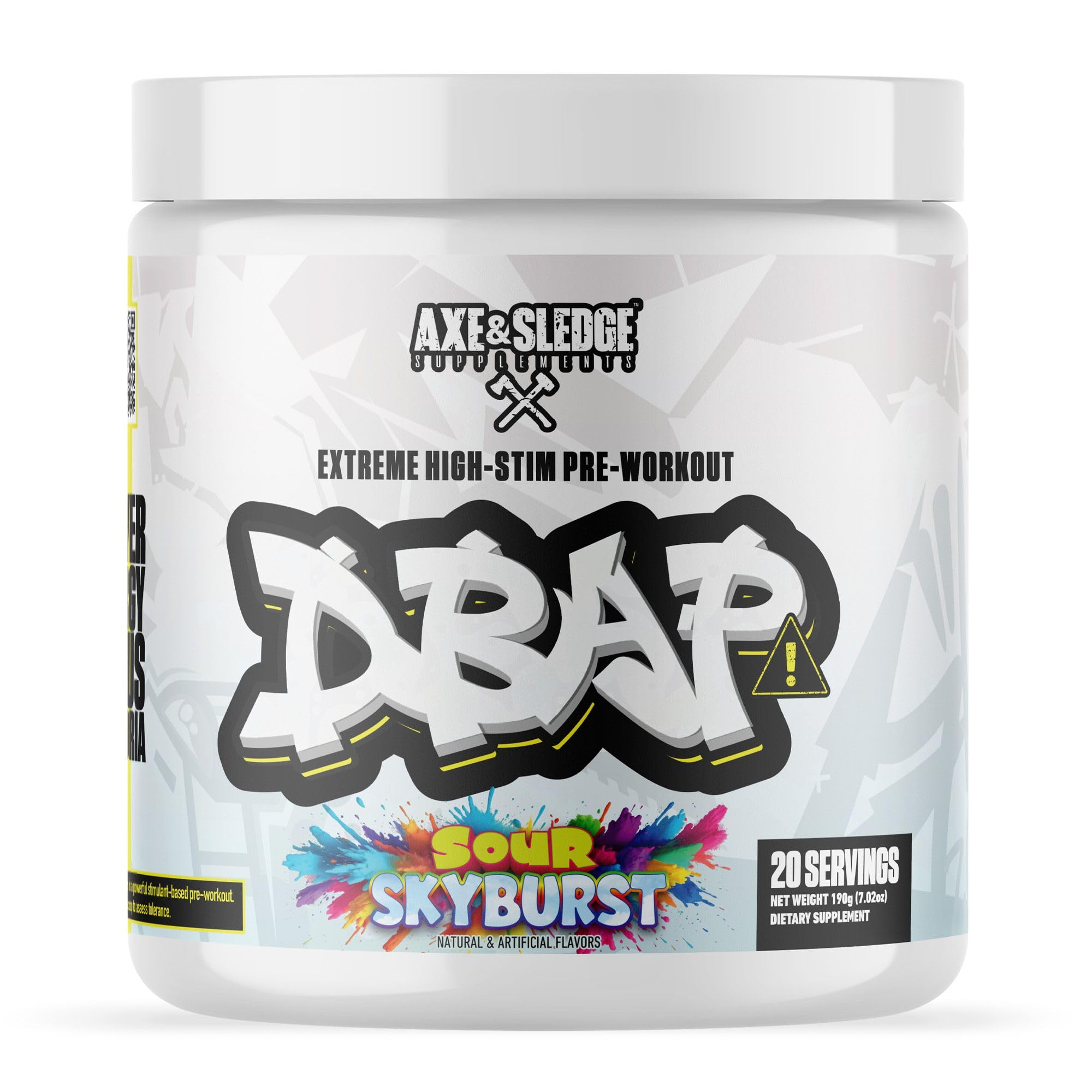 Axe & Sledge DBAP Extreme energy bottle in Sour Skyburst for intense workouts.
