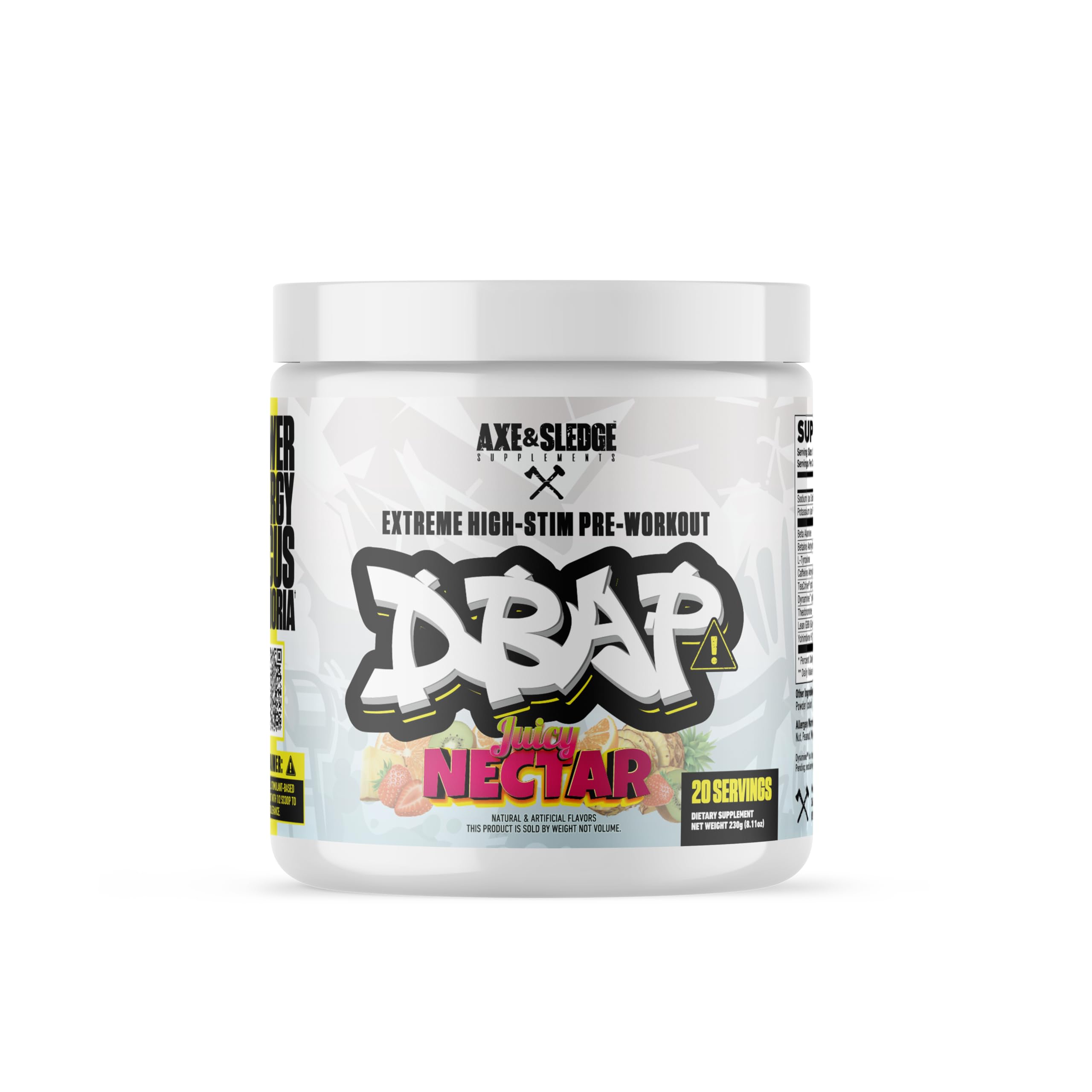 Axe & Sledge DBAP Extreme Juicy Nectar tub ready for high-energy workouts.