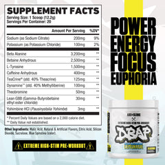Close-up of the DBAP Extreme label highlighting energy matrix for focus.