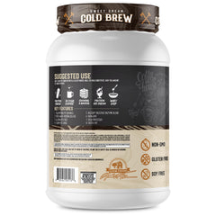 Axe & Sledge Farm Fed macros label highlights lean performance and low carbs.