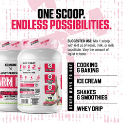 Axe & Sledge Farm Fed strawberry milkshake glass suggests flavor appeal