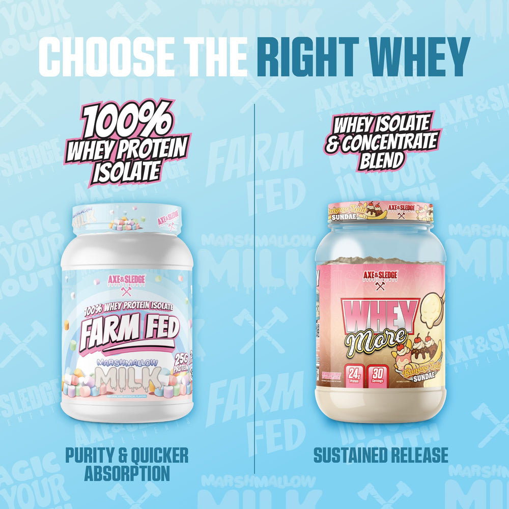 Axe & Sledge Farm Fed whey being used during a gym session for post-workout fueling