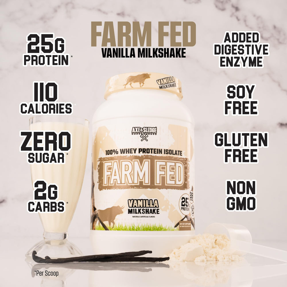 Nutrition label on Farm Fed carton emphasizes low carbs and sugar.