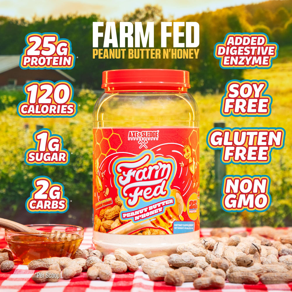Farm Fed whey shaker bottle ready for on-the-go protein.