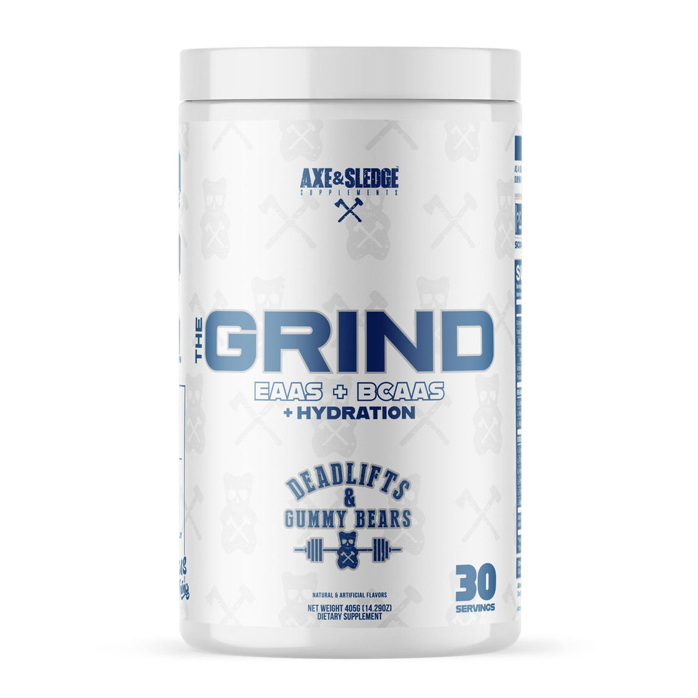 Axe & Sledge The Grind bottle pour shows hydration-ready setup for post-workout use.