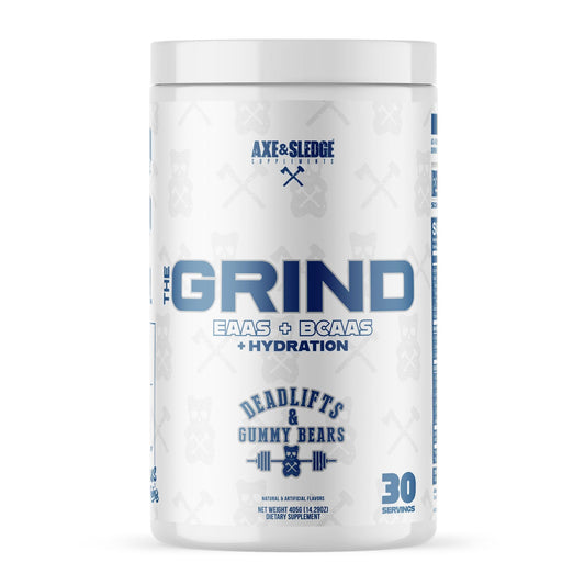 Axe & Sledge The Grind bottle pour shows hydration-ready setup for post-workout use.