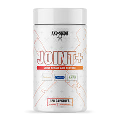 Axe & Sledge Joint+ bottle highlighting glucosamine support for joints.