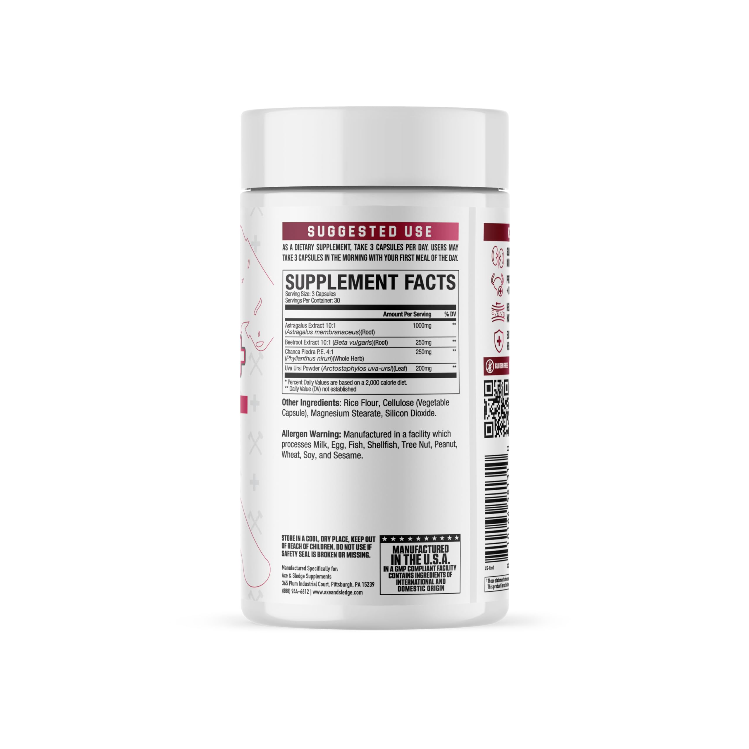 Close-up of Kidney+ tablets highlighting premium formula for hydration.