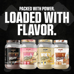 Axe & Sledge Whey More smoothie bowl adorned with fruit.