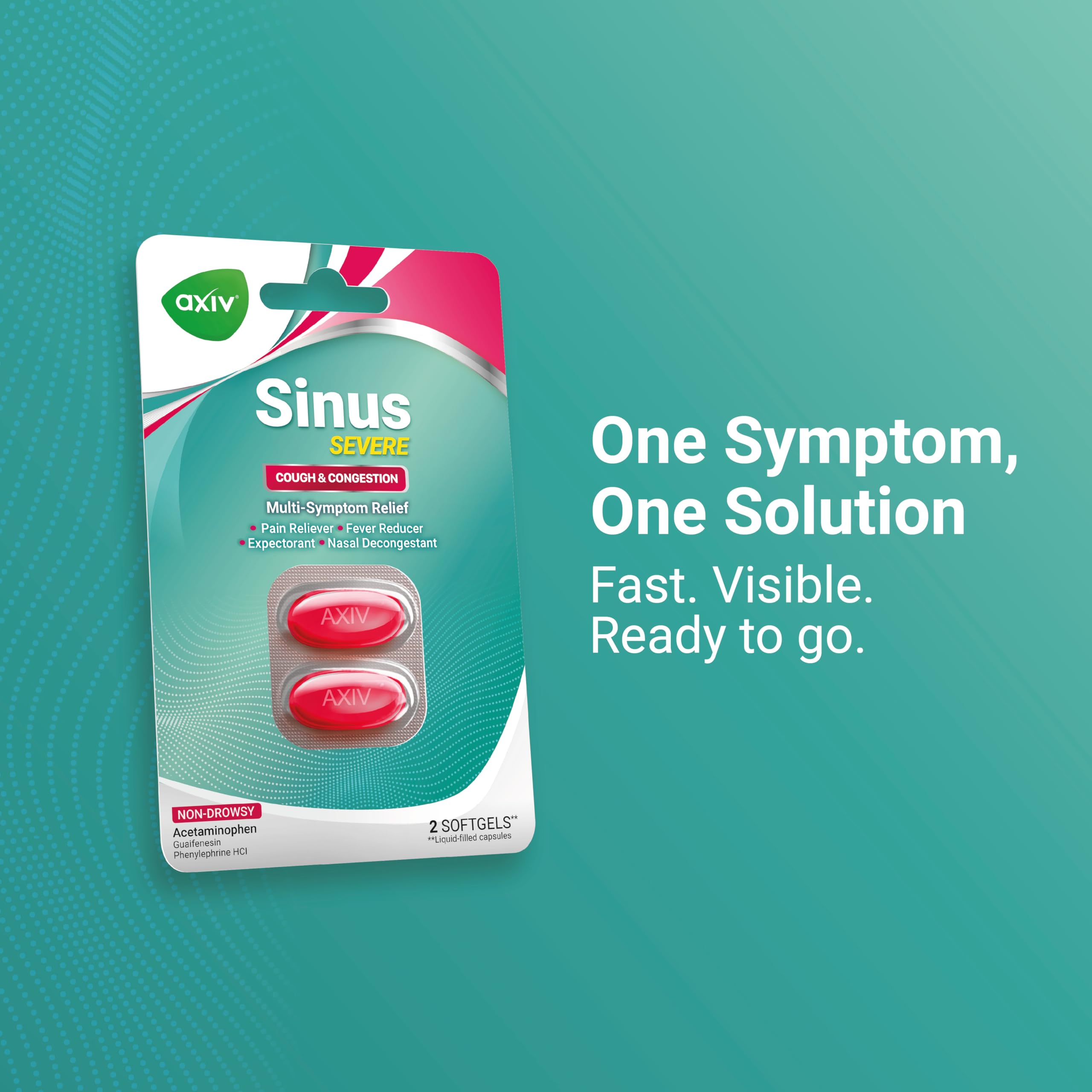AXIV Sinus Severe pack sits in a bag for quick access during symptoms.