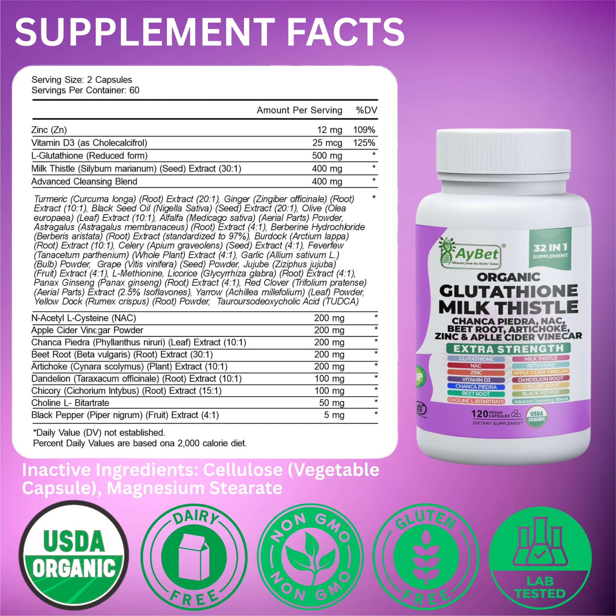 AyBet advanced liver support herbal blend with turmeric and artichoke.