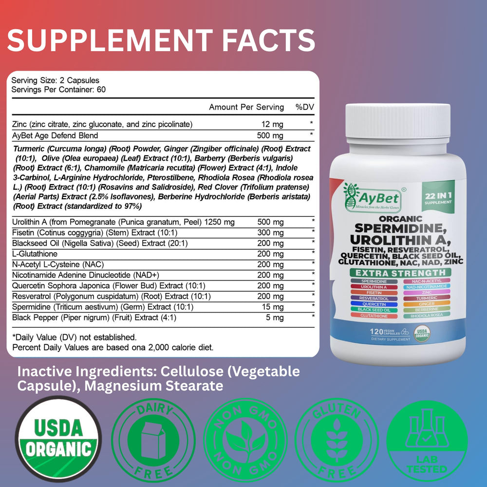 AyBet antioxidant blend with Resveratrol and Quercetin for oxidative stress support