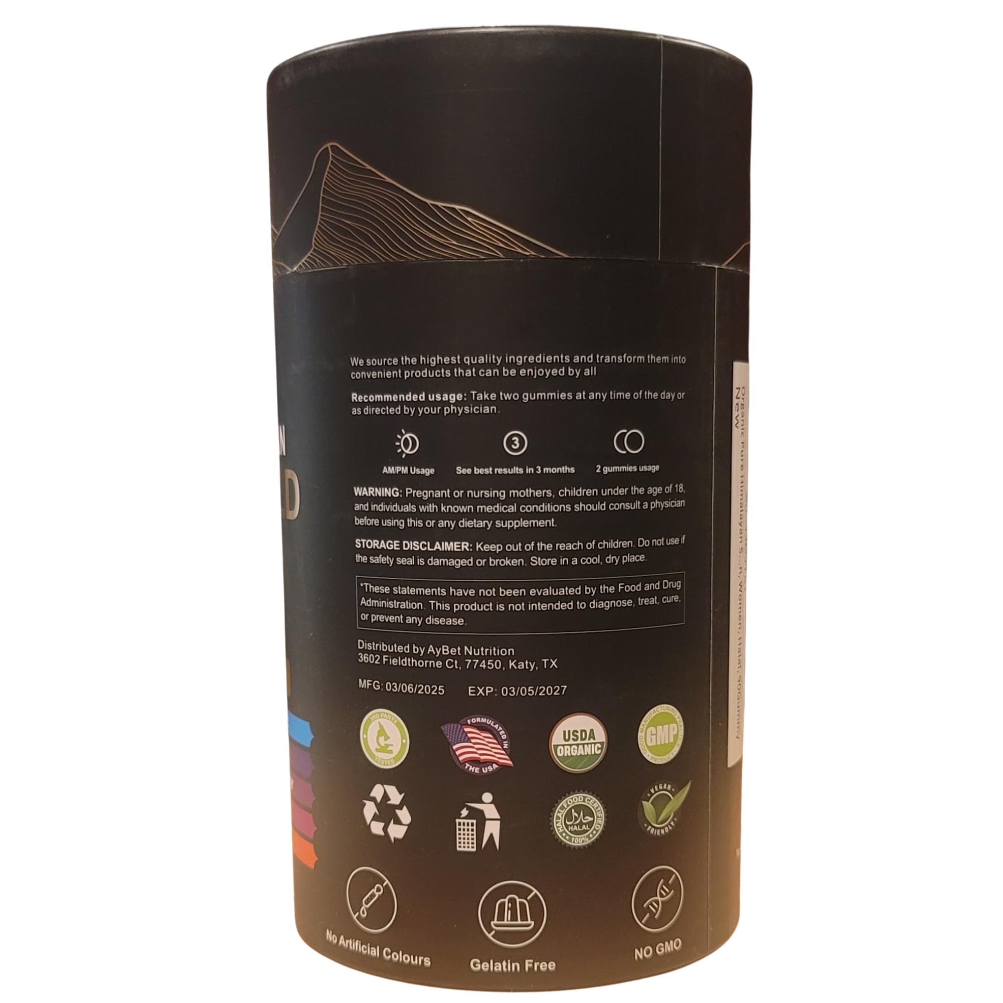 Gift-ready packaging of AyBet Shilajit Gold Gummies.