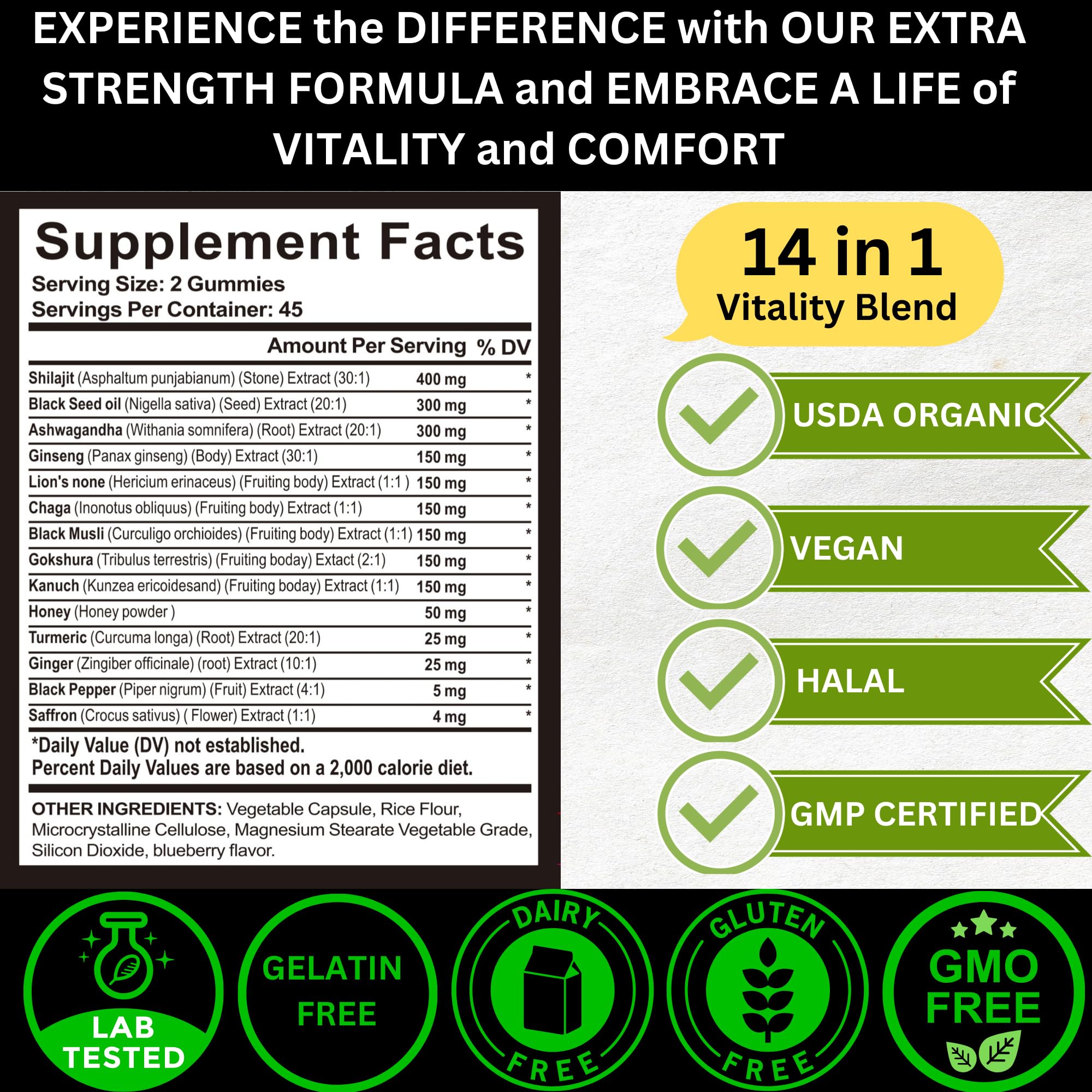 AyBet Shilajit Gold Gummies blend of herbs like ashwagandha and turmeric.