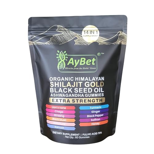 AyBet Shilajit Gold Gummies close-up reveals herbal ingredient blend.