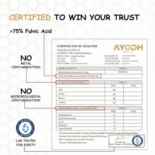 AYODH Himalayan Shilajit Honey Stick strawberry close-up—minerals-rich flavor.