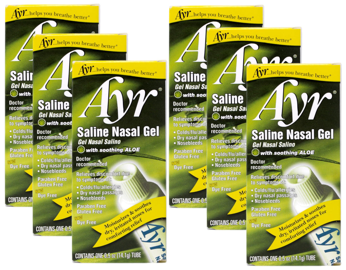 AYR Saline Nasal Gel bottle with Aloe for gentle nasal moisture