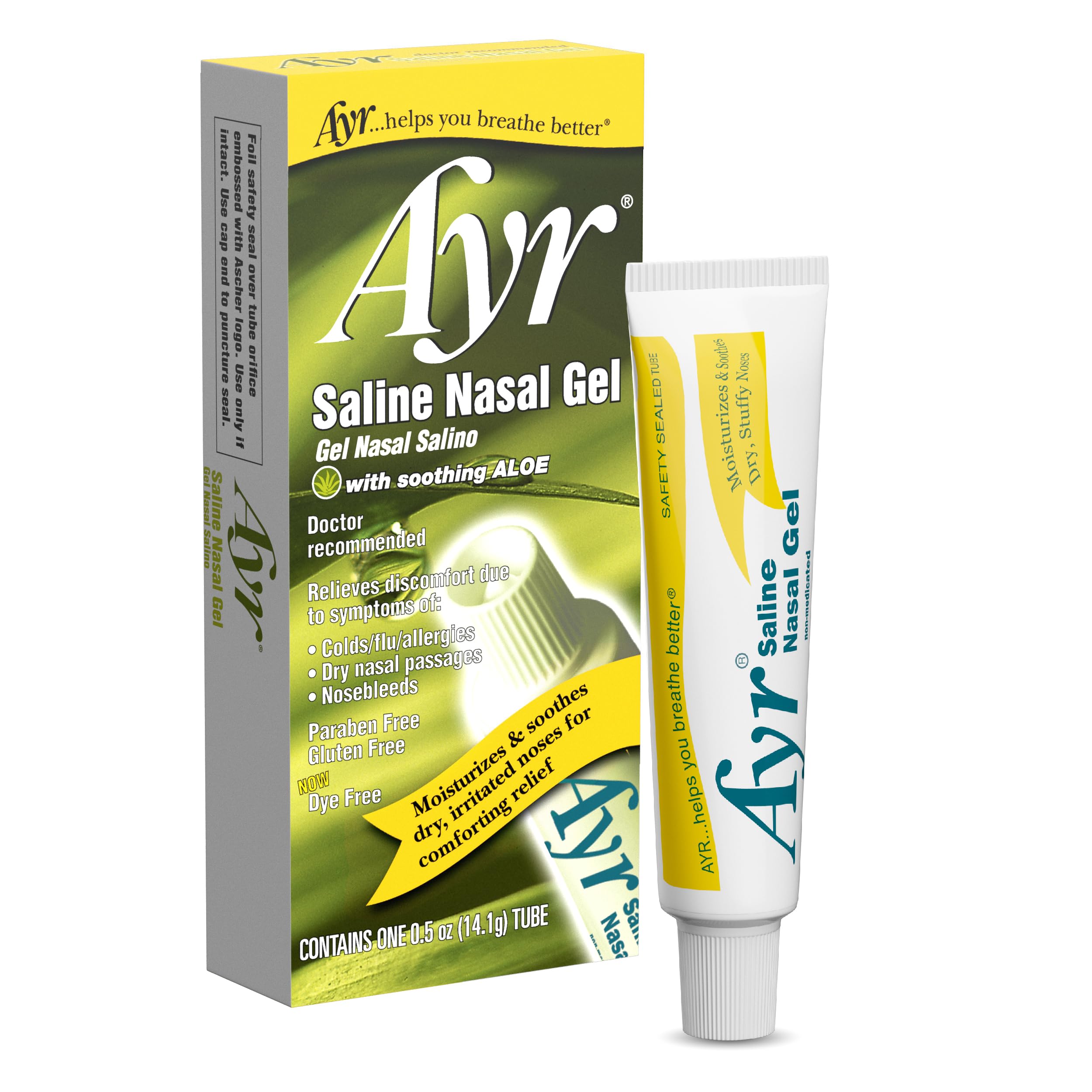 AYR Saline Nasal Gel cap demonstrating 6-pack packaging