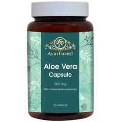 Ayurforest Aloe Vera Capsule bottle for daily wellness on the go.