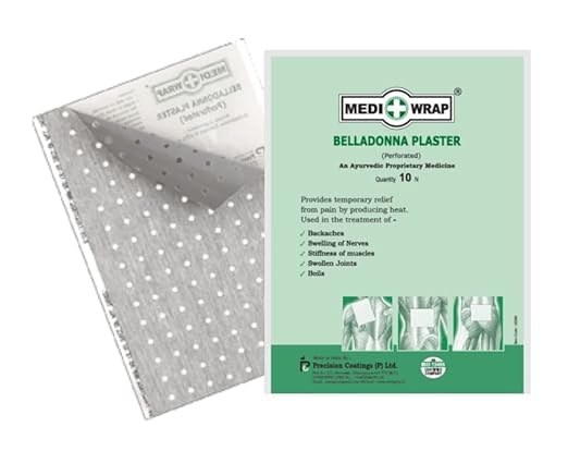 Ayurvedic Belladonna Plasters pack with 30 sheets for convenient multi-use warmth.