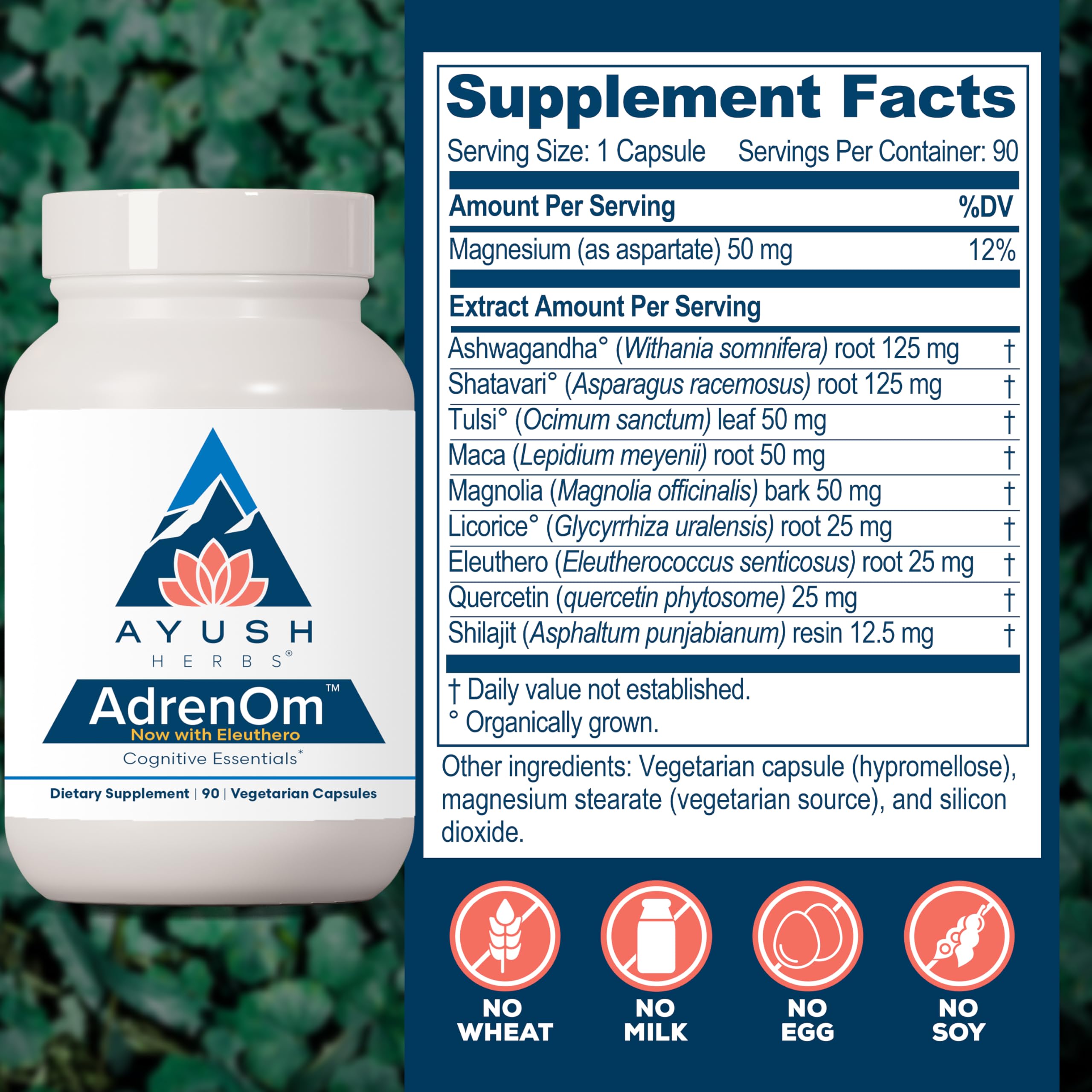Ayush Herbs AdrenOm ashwagandha blend highlights adaptogenic power