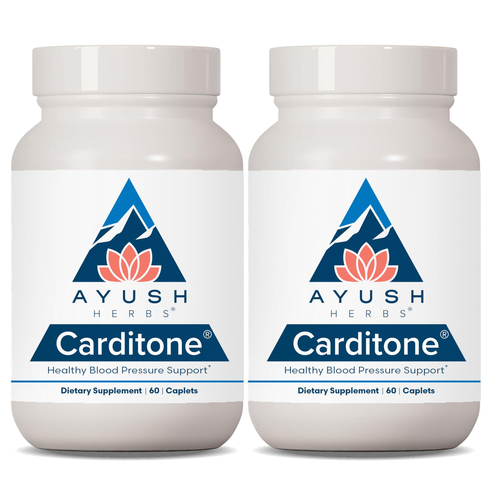 Ayush Herbs Carditone bottle front displaying the natural heart health formula.