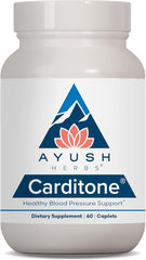 Ayush Herbs Carditone bottle showing daily heart health support in a vegan formula