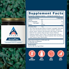 Ayush Herbs chyawanprash spread on spoon, aromatic and digestive-friendly.