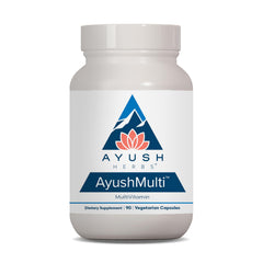 Ayush Herbs Ayush Multi bottle close-up for daily wellness support.