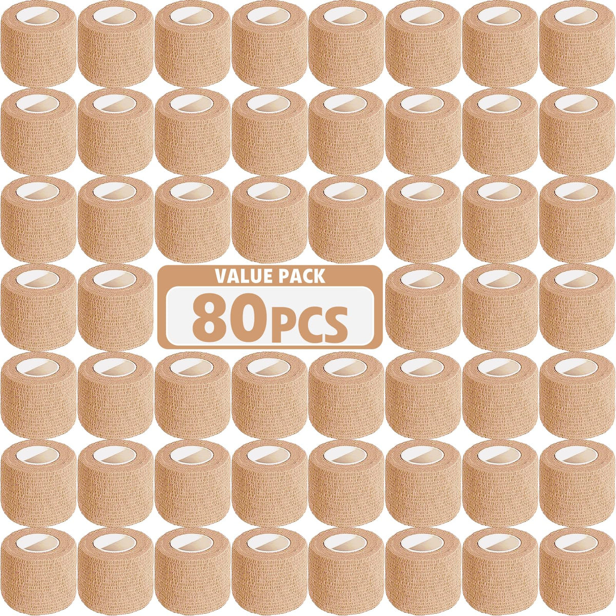 AZEN 80-pack skin-color self-adhesive wrap for secure, residue-free application.