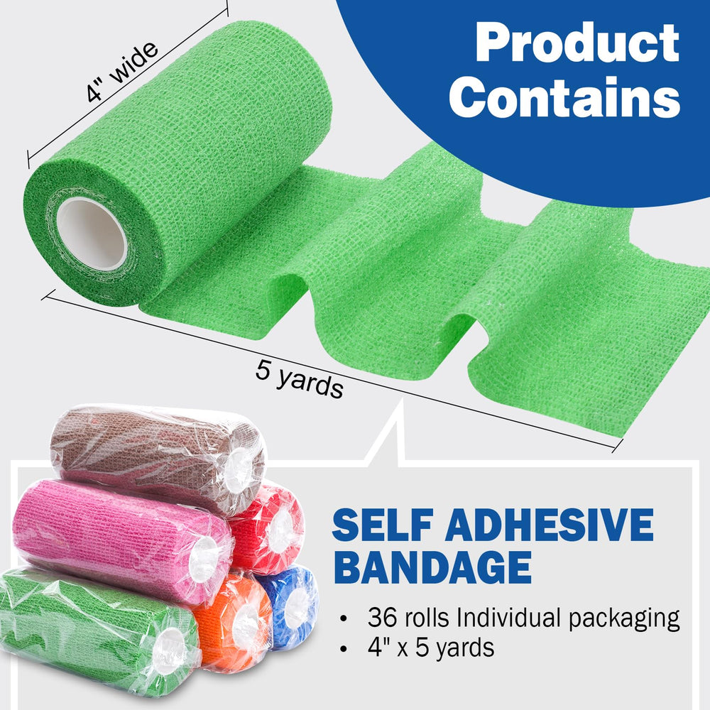 AZEN bandage wrap rolls stretch demonstration self-adhesive cohesion