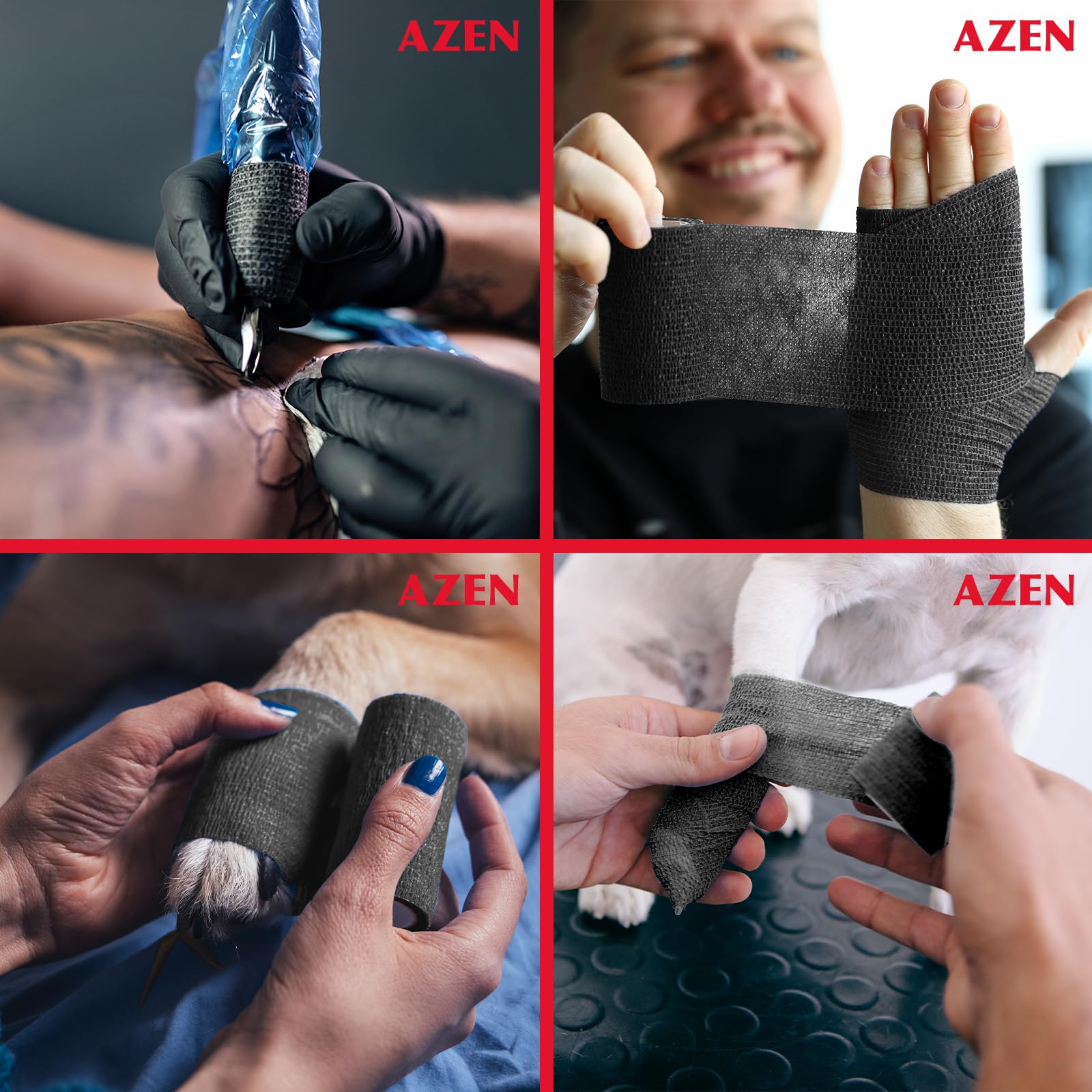 Easy-tear by hand use of AZEN wrap without scissors.